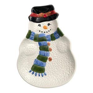 The Cellar Snowman Hand Painted Candy  Dish